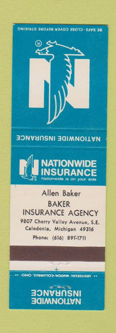 Matchbook Cover - Nationwide Insurance Baker Caledonia MI