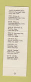 Matchbook Cover - Bonanza Steak Colorado Springs Pueblo Greeley Fort Collins