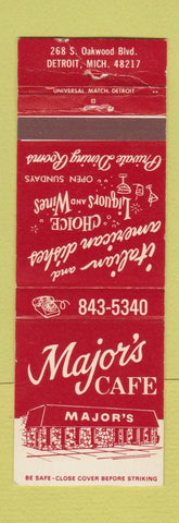 Matchbook Cover - Major's Cafe Detroit MI WEAR
