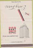 Matchbook Cover - 300 East 46th St New York City Envoy Towers 40 Strike