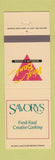 Matchbook Cover - Savory Restaurant West Bank Nightclub Holiday In Ann Arbor MI