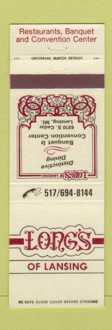 Matchbook Cover - Long's of Lansing MI