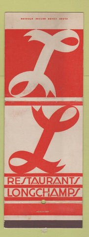 Matchbook Cover - Longchamps Restaurant New York City WEAR Giant Feature