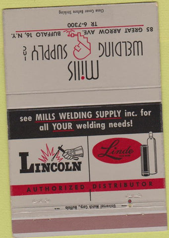 Matchbook Cover - Mills Welding Supply Buffalo NY 40 Strike