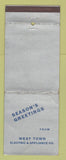 Matchbook Cover - West Town Electric Appliance Chicago IL WORN Giant Feature