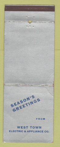Matchbook Cover - West Town Electric Appliance Chicago IL WORN Giant Feature