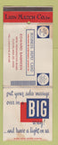 Matchbook Cover - Lion Match Edward Sabreen Cleveland OH WORN Giant Feature