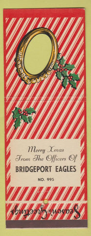 Matchbook Cover - Christmas Bridgeport CT Eagles Club Giant Feature