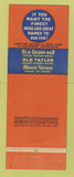 Matchbook Cover - Old Orchard Whiskey WRITING Giant Feature