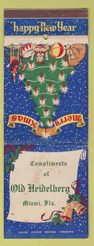 Matchbook Cover - Christmas Old Heidelberg Miami FL WEAR Giant Feature