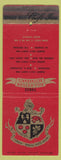 Matchbook Cover Hill Hutson Restaurants Pasadena La Canada CA WORN Giant Feature