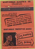 Matchbook Cover - Martindale Protective Masks Cleveland OH 40 Strike
