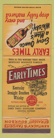 Matchbook Cover - Early Times Kentucky Bourbon Louisville KY Giant Feature