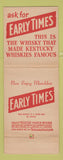 Matchbook Cover - Early Times Kentucky Bourbon Louisville KY Giant Feature