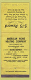 Matchbook Cover - American Home Heating WORN Giant Feature