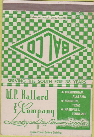 Matchbook Cover - WP Ballard  and  Co Birmingham AL Houston TX 40 Strike