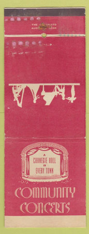 Matchbook Cover - Carnegie Hall Community Concerts WORN Giant Feature