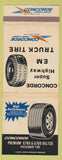 Matchbook Cover - Concorde Tires WEAR Giant Feature