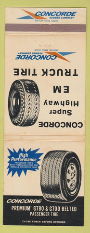 Matchbook Cover - Concorde Tires WEAR Giant Feature