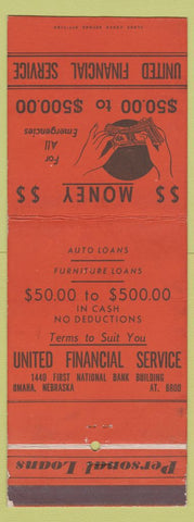 Matchbook Cover - United Financial Service Omaha NE Giant Feature