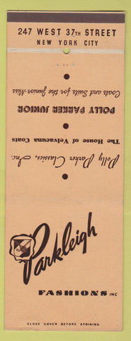 Matchbook Cover - Parkleigh Fashions Clothes New York City Giant Feature