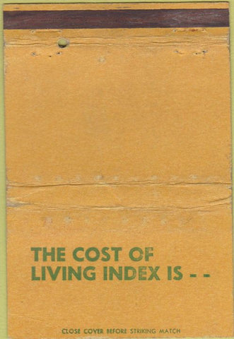 Matchbook Cover - Cost of Living Index 40 Strike