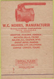 Matchbook Cover - Norris Quality Sucker Rods Tulsa OK 40 Strike