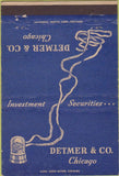 Matchbook Cover - Detmer  and  Co Ticker Tape Stocks Chicago IL 40 Strike