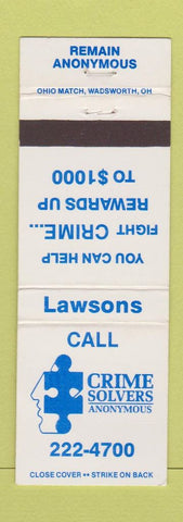 Matchbook Cover - Crime Solvers Stoppers OH?