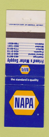 Matchbook Cover - NAPA Auto Parts Hastings Grand Island Minden Hebron NE