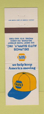 Matchbook Cover - NAPA Auto Parts Delphos OH