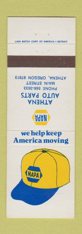 Matchbook Cover - NAPA Auto Parts Athena OR