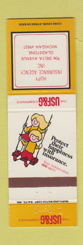 Matchbook Cover - USF&G Insurance Gladstone MI Hupy