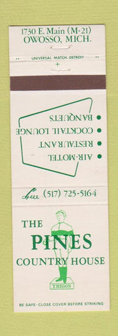 Matchbook Cover - Pines Country House Owosso MI