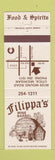 Matchbook Cover - Filippa's Wine Barrel Restaurant Utica MI