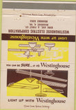 Matchbook Cover - Westinghouse Lights Roanoke VA 40 Strike