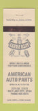 Matchbook Cover - American Auto Parts Salt Lake City UT WHITE