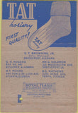 Matchbook Cover - TAT Hosiery Mills Bridgeport AL socks 40 Strike