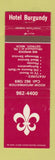 Matchbook Cover - Hotel Burgundy Detroit MI