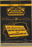 Matchbook Cover - Contractors Machinery Detroit Grand Rapids MI 40 Strike