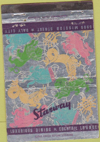 Matchbook Cover - Starway Daly City CA CREASED horoscope 40 Strike