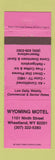 Matchbook Cover - Wyoming Motel Wheatland WY