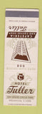 Matchbook Cover - Hotel Tuller Detroit MI