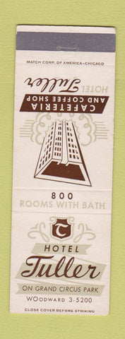Matchbook Cover - Hotel Tuller Detroit MI