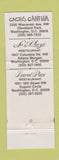 Matchbook Cover - Cactus Cantina Washington DC
