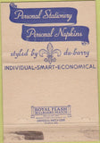 Matchbook Cover - Personal Stationery Du Barry napkins WEAR 40 Strike