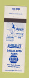 Matchbook Cover - Dallas Auto Parts Napa Dallas OR