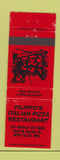 Matchbook Cover - Filippo's Italian Pizza Restaurant West Allis WI WEAR