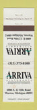 Matchbook Cover - Arriva Ristorante Warren MI WEAR
