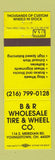 Matchbook Cover - B&R Wholesale Tire Wheel Youngstown OH YELLOW